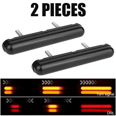 2x Sequential Motorcycle LED Tail Light Bar Brake Stop Turn Signal Running Lamp • $14.98