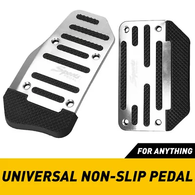 Non-Slip Automatic Gas Brake Foot Pedal Pad Cover Protector Decor Kit Silver 2PC • $11.99