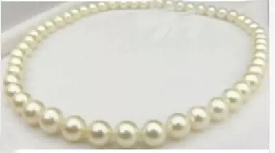 Gorgeous AAAAA10-11mm Round Akoya White Natural Pearl Necklace With 18  14K Gold • $72