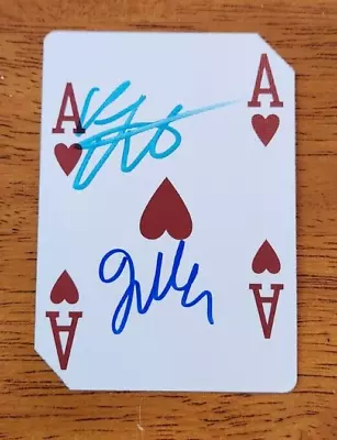 Autograph Penn & Teller Flamingo Vegas Playing Card W/coa   LEGENDARY MAGICIANS • $29.95