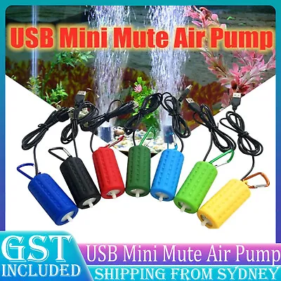 $14.25 • Buy USB Aquarium Oxygen Pump Mini Fish Tank Air Pump Compressor Aerator Accessories