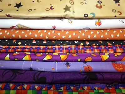 HALLOWEEN Ghost Pumpkin Witch BAT Cotton FABRIC U-Pick SEE INFO 1/2 Yd BTHY • $3.95