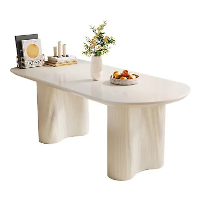 62.99  Ivory White Dining Table Modern Kitchen Table Dining Room Bar Furniture • $386.10