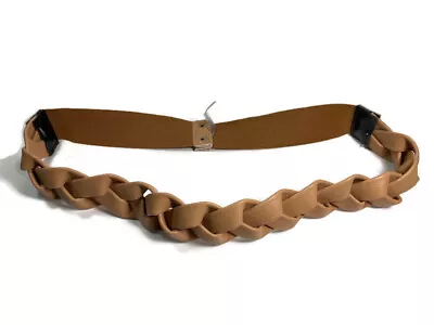Tan Brown Snap Accent Braided Belt Stretch • $7.50