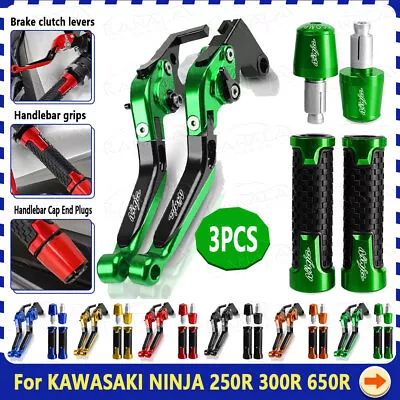 For KAWASAKI NINJA 250R 300R 650R Handle Grips Caps Brake Clutch Levers New • $5.39