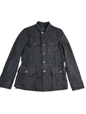 VTG 90s GAP USA Mens Size S Black Four Pocket Military Field Workers Coat Jacket • £67.70