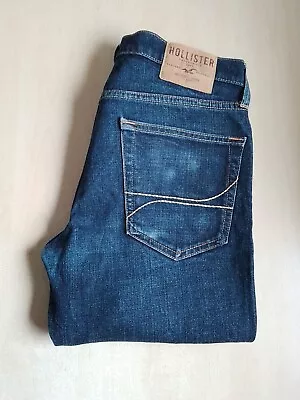 Hollister Super Skinny Jeans Mens Waist 32 Long Leg 34 Blue Stretch • £14.99