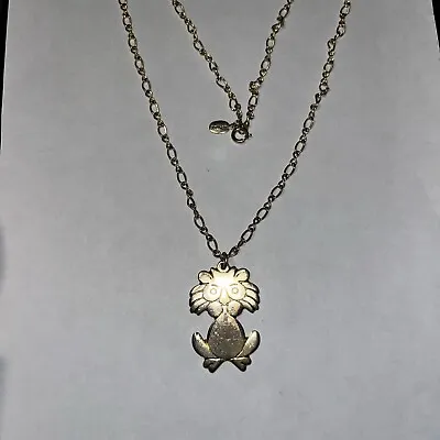 Vintage 1970s PARK LANE Signed Gold Tone Large LION Cat Figural Pendant NECKLACE • $35