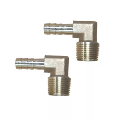 $8.85 • Buy 2PC 3/8 HOSE BARB ELBOW X 3/8 MALE NPT Brass Pipe Fitting Gas Fuel Water US NEW
