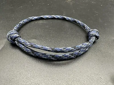 ADJUSTABLE Paracord Friendship Bracelet Handmade In U.K. The Depths Blue Marine • £4.25