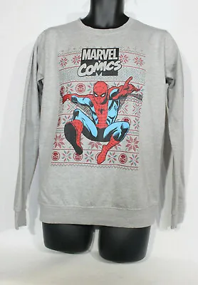 $28.19 • Buy OFFICIAL Marvel Comics Christmas XMAS Spiderman Jumper Sweatshirt Size 12 Womens
