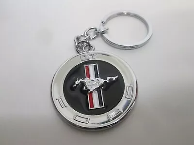 Ford Mustang Chrome GT Running Horse Metal Key Chain • $13.99