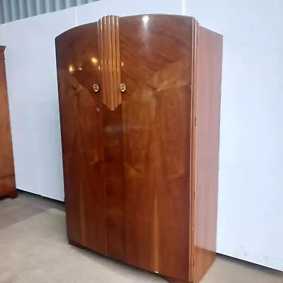 A 1940's Walnut Art Deco Style Wardrobe • £75