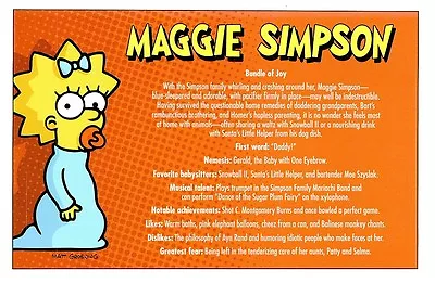 £1.98 • Buy (P125) Simpsons Postcard Maggie Simpson