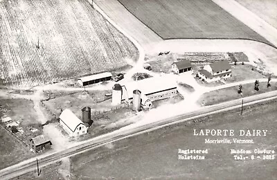 Birdseye View Laporte Dairy Morrisville Vermont VT C1950 Real Photo RPPC • $39.95