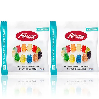 $11.99 • Buy Sugar Free Albanese Gummy Bears Candy 12 Flavors - Fat & Gluten Free 2 PACK
