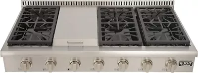 $1995 • Buy Kucht Professional 48 In Propane Gas Range Top With 6 Sealed Burners And Griddle
