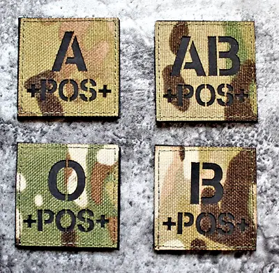 Blood Group Combat Patch Military Multicam Official VELCRO® Badge IR Reflective • £6.95