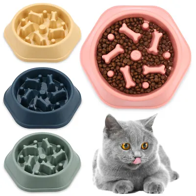£5.79 • Buy Pets Slow Feeder Dog Bowl Anti-Bloat No Gulp Puppy Cats Interactive Feeding Bowl