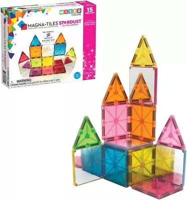 MAGNA-TILES Stardust 15-Piece Magnetic Construction Set The ORIGINAL Magnetic B • $59.99