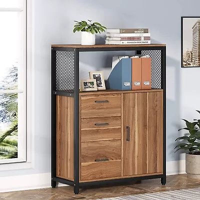 YANest Décor Home Office 3 Drawers File Cabinet With Open Shelf Storage Cabinet • $149.99