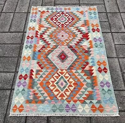 Hand Woven Afghan Wool Kilim Size: 155 X 100 Cm Flat Woven Handmade Floor Rug • $175