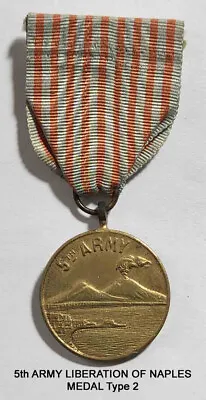 JR042-5th Army Commemorative Medal Naples Italy 1943 Type 2 • $28