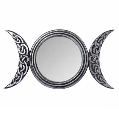 £17.89 • Buy ALCHEMY TRIPLE MOON MIRROR Standing Wall Wicca Pagan Goddess Gothic Witch Celtic