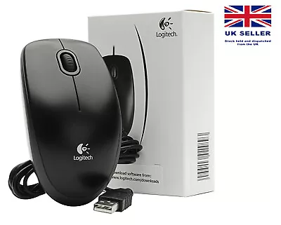 Logitech Business Office USB B100 Optical Mouse For PC/Computer/Laptop • £9.49