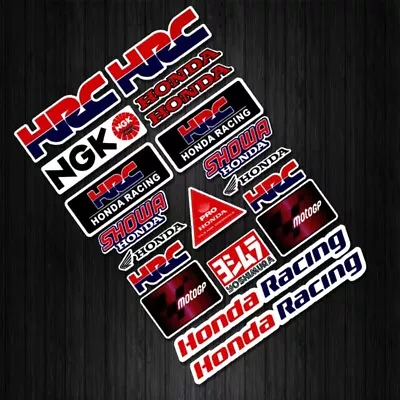 Motorcycle Fuel Tank Emblem Decals For Wing Honda Racing HRC Reflective Stickers • $12.82