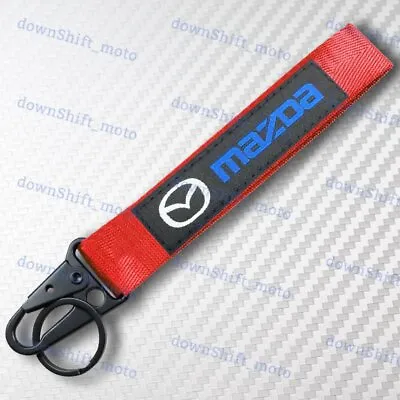 For MAZDA RED Racing Keychain Metal Key Ring Hook Strap Lanyard Nylon Universal • $7.88