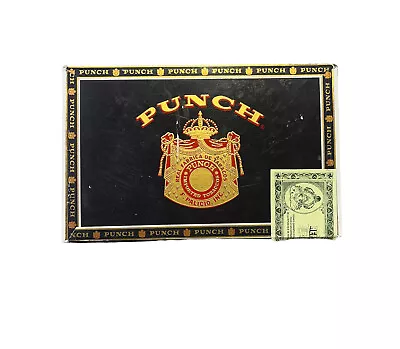 Vtg Cigar Box Handmade Punch Brand Honduras Navy Blue Gold • $3.95