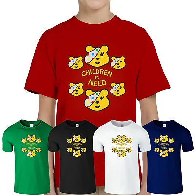 £8.99 • Buy Spotty Pudsey Bear Kids T Shirt Children In Need Dotty Spot Boys Tee Top Gift