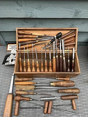 Large Selection Of Vintage Addis Gouges Chisel Wood Carving Working Tools In Box • $398.43