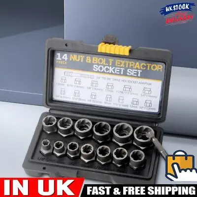 14 Pieces Damaged Bolt Removal Tool Useful Screw And Bolt Extractor Set Portable • £18.89