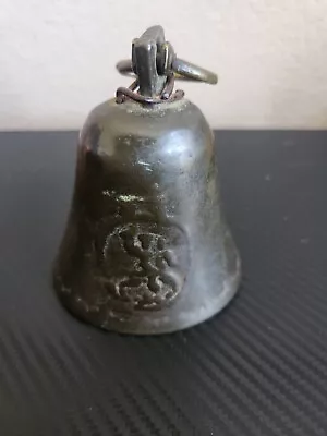 RARE Antique 17th/18th C. Bronze/Brass Bell W. Coat Of Arms Lion Rampant • $71.99
