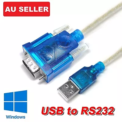 USB To 9-pin DB9 RS232 Serial Cable Adapter Converter Win10 Win8 Win7 32/64 Bit • $9.49