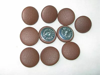 BROWN FAUX LEATHER BUTTONS  23mm &19MM UPHOLSTERY -CRAFT- SOFT FURNISHINGS B26 • £2.85