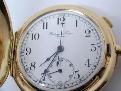 Antique 14k AUDEMARS FRERES GENEVE REPEATER Chronograph Hunter Case Pocket Watch • $7148.90