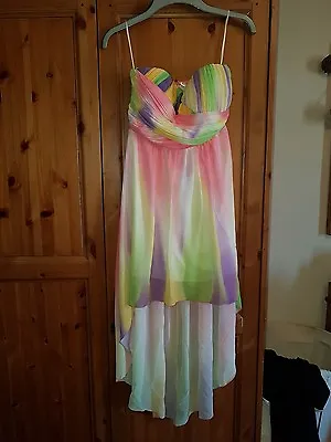 £12 • Buy Eva & Lola Strapless Multi-Coloured Dress  Size 8