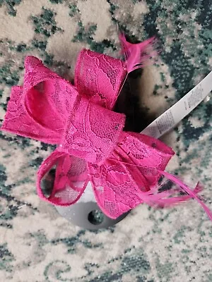 M&S Pink Lace Hair Fascinator Clip New • £8