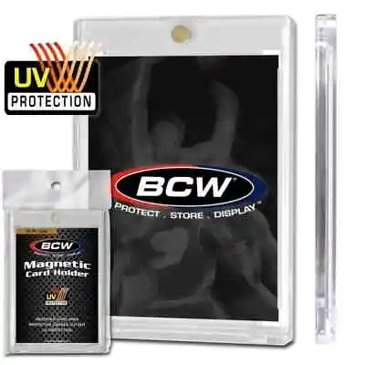 BCW 10 Pack One Touch Magnetic Card Holder 35 Pt | 2 Piece Design W/ Gold Magnet • $21.45