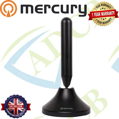 Mercury Portable Uhf Tv Aerial With Magnetic Base For Car Campervan • £14.99