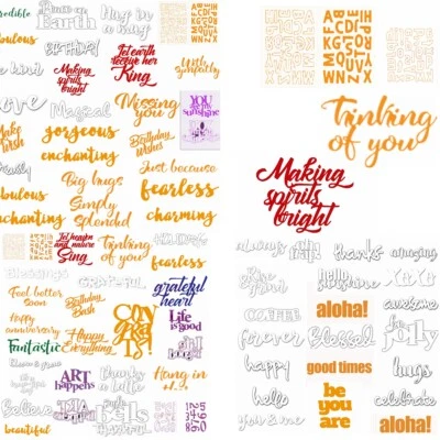 $7.85 • Buy Universal Wishes Words Metal Cutting Dies Stencils Scrapbooking Album Embossing