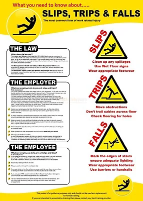 £4.29 • Buy Health And Safety Slips Trips HSE02 POSTER PRINT A3 A4 BUY 2 GET 1 FREE