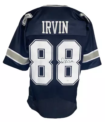 Dallas Cowboys Michael Irvin Autographed Pro Style Blue Jersey JSA Authenticated • $169