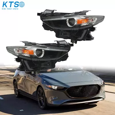 Headlight Assembly For 2019-2021 Mazda 3 LED Clear Black W/o AFS Right+Left Side • $330.39