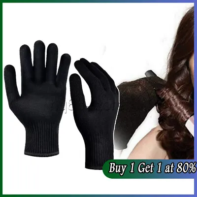 1Pair Heat Resistant Protective Gloves For Hair Straightener Curling Tong Wand • £3.02