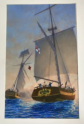 Original Published Naval Maritime Cover Art Michael Roffe - Lamb In Command 1986 • £249