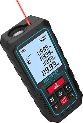 Mileseey 120M Laser Distance Measurer 2  LCD Backlit Mute ±2mm Accuracy Battery • £31.46